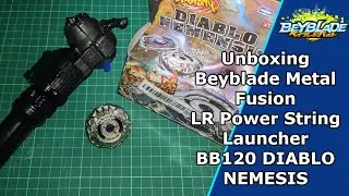 Unboxing Beyblade Metal Fusion LR Power String Launcher | BB120 Diablo Nemesis