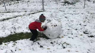 Happy Halloween 👻 Arri the Gamer making his first snowman on Halloween Day SnowBoo in the house 😜