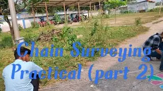 Chain Surveying Practical part 2! main station marking! main chain line! areas all details works!