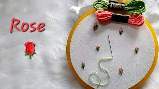 hand embroidery stitch ||amazing rose design #embroiderystitch #handwork  by Embroidery lover