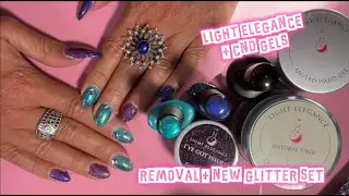 Removal + New Glitter Set | LIGHT ELEGANCE Glitter + CND Gels || Cats Claws XO