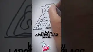 drawing LABORATORY GLASS #shorts#onelinedrawing#easydrawing