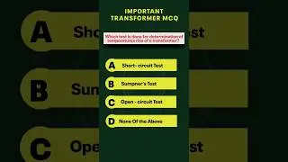 Transformer important Mcq ⚡ #shortsfeed #electricalengineering #itielectrician