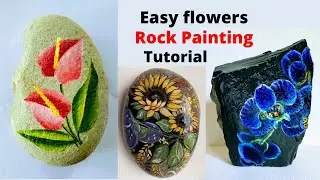 Amazing Flower Rock Painting Ideas|Easy Rock Painting Ideas Flowers|Stone painting Flowers|part 26