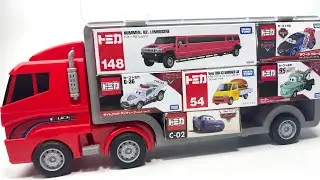 トミカ☆はたらくくるまのミニカーを開封してコンボイへ収納します☆ unbox the Tomica miniature cars and store them in the convoy
