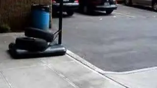 Indy onto the curb