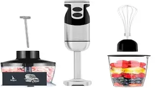 MegaWise Pro Titanium Reinforced 5 in 1 Immersion Hand Blender Powerful Motor with 80%