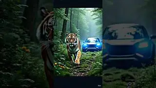 Car lights blinks at tiger #embracenature #tranquility #wildlife #discovery