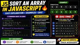 Sort an Array in JavaScript 🔥 | Ascending & Descending Order