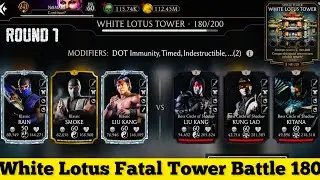 White Lotus Fatal Tower Bosses Battle 180 Fight + Reward MK Mobile
