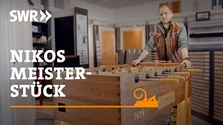 Tischler baut Tischkicker aus Nussbaum und Eiche selbst &ndash; Nikos Meisterst&uuml;ck | SWR Handwerkskunst