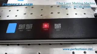 PE-UV 3W VS PEDB-400B Laser Marking Machine Mark QR Code on Window Frame Plastic