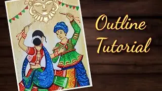 Navratri Special Drawing Very Easy | Garba Dance Drawing Easy | Dandiya Dance Drawing Easy