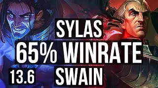SYLAS vs SWAIN (MID) | 8/1/3, 65% winrate, Dominating | KR Grandmaster | 13.6