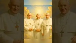 Papa Francisco, Papa Jo&atilde;o Paulo II e Papa Bento XVI. ❤️&zwj;🔥 #TrindadeSanta #Shorts #PopeFrancis #F&eacute;