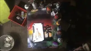 African Sunset (Spray Paint art)