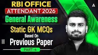 RBI Office Attendant 2026 | Static GK MCQs Based On Previous Paper #4 | By Vaibhav Srivastava