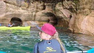 Kayaking Pictured Rocks near Munising, Michigan 