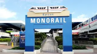 Disney World Monorail Ride: WDW Transportation Center to EPCOT Station &middot; Orlando Florida USA 4K