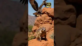 Incredible Predator vs Prey: Verreaux's Eagle Attacks Rock Hyrax in Namibia #WildlifeBattle