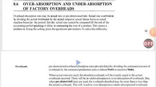 Over absorption and under absorption of factory