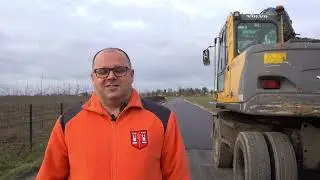 Prace drogowe na drodze Zarębin - Wilkówiec