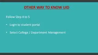 UPDATE UID IN STUDENT PORTAL OF VNSGU