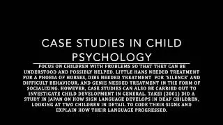 Child Psychology Methodology - Case Studies