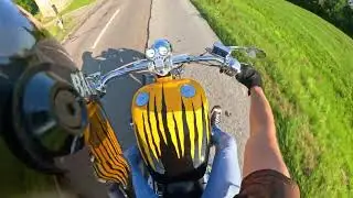 HARLEY EVO RIDE | VANCE & HINES BIG RADIUS | LOUD STRAIGHT PIPED HARLEY | EVO SOUND