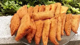 سمبوسه خوشمزه با نان تست/ Sambose/ Samosa | ashpaz khoneye man