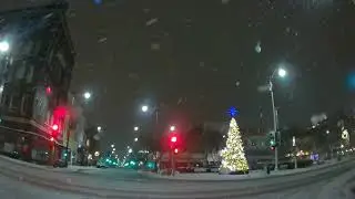 Видеорегистратор 4K с комментариями - Снежная буря в Висконсине 29.11.2025 - Центр города Расин и...