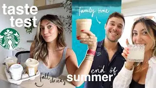 VLOG: starbucks FALL DRINKS taste test!! + family pool day!