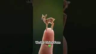 Adorable Tiny Fawn Balancing on a Finger 🦌✨ | Hyper-Realistic Miniature Deer #short #shorts