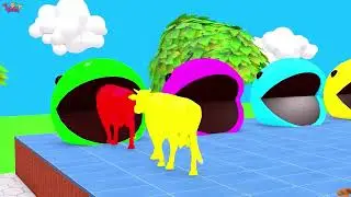 Long Slide Game with Cow Lion Elephant Gorilla Monkey 3d Animal Game Funny 3d Animals