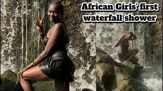 Black Girls Showers at a waterfall: He Proposed 💍 here 😳#waterfall #africa #nature @agagotv-u6g 