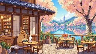 Spring Morning Lakeside Cafe ☕ Soft Lofi Chill by the Porch 🌿 Lofi Deep Focus to study/work/relax