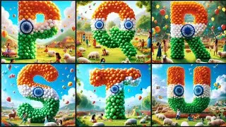Celebrating the Indian Flag with alphabet AI images | art #independenceday #abcd #republicday