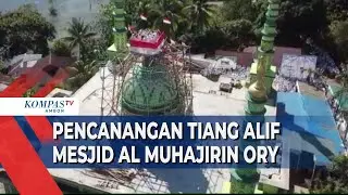 Pemasangan Tiang Alif Mesjid Al Muhajirin Ory