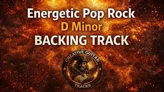 Energetic Pop Rock Backing Track in D Minor | For Guitar Practice | 128 BPM