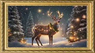 Framed Christmas TV Art 1 Hours Deer - TV Wallpaper 4K