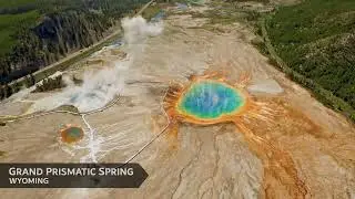 Grand Prismatic Spring | Yellowstone National Park   |  4k relaxation film | claming music