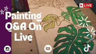 Join Me Painting a Monstera Plant Live #4 // Q&A \\ The Kraft Dealer \\ Lila Rose The Artist
