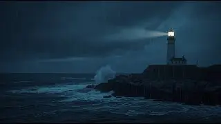 Rain Sounds for Sleep | Rain on Lighthouse at night (2 Hours)