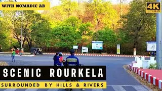 Rourkela : [4K] A Scenic Drive | Rourkela Railway Station Road | City surrounded by Hills and Rivers