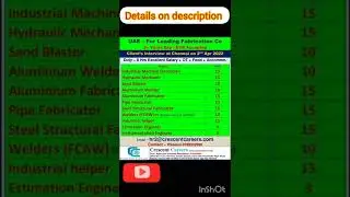 job Recruitment to fabrication company in UAE