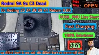 Redmi 9a 9c Poco c3 Dead Problem || 9A Dead VUSB_PM Line Short Fast Charging Solution 