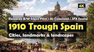 1910 Through Spain | Rare Italian Travel Restored in 4K | Historic Journey | Colorized  Footage