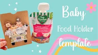 Apple Sauce Pouch Template | DIY Baby Food Holder & Crayon Box SVG for Party Favors