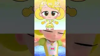 💛 2D vs 3D Yellow's Transformation 💛 #rainbowbubblegem #shorts