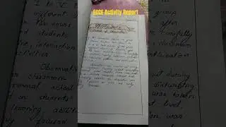Observation of classroom report of ecce. #englishmedium #deled #observation #report #school #intern